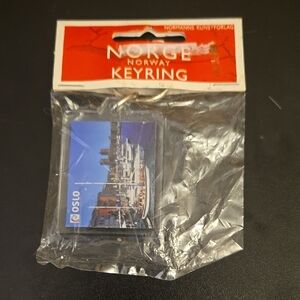 Oslo Norway Keyring with Scenic Boat View